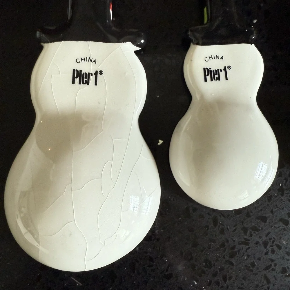 Pier 1 Imports Snowman Measuring Spoons Christmas Holiday Kitchen Decor Set Of 4